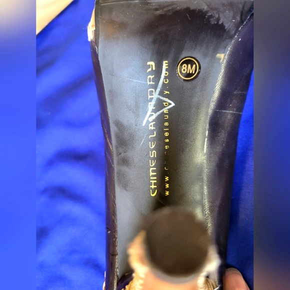 Chinese Laundry leather color block stiletto heels like new condition size 8 - Picture 4 of 9